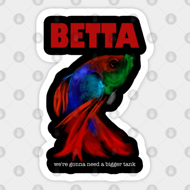 Betta Fighting Fish Sticker by cowyark rubbark